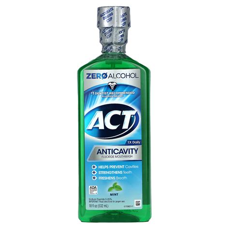 act anticavity fluoride mouthwash mint|act alcohol free mouthwash.